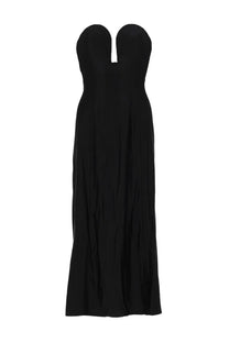 Rabanne Women's Abito Midi Con Bustier Strutturato Forma DI Cuore Black