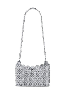 Rabanne women’s borsa iconic nano silver silver metallic chain-link shoulder bag with scalloped interlocking design