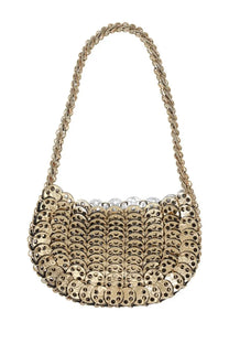 Rabanne women’s borsa moon flip gold chain-link shoulder bag with gold-toned scalloped overlapping disc design