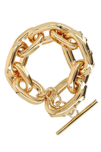 Rabanne womens bracciale xl link gold chunky gold-toned chain bracelet with interlocking design and toggle clasp