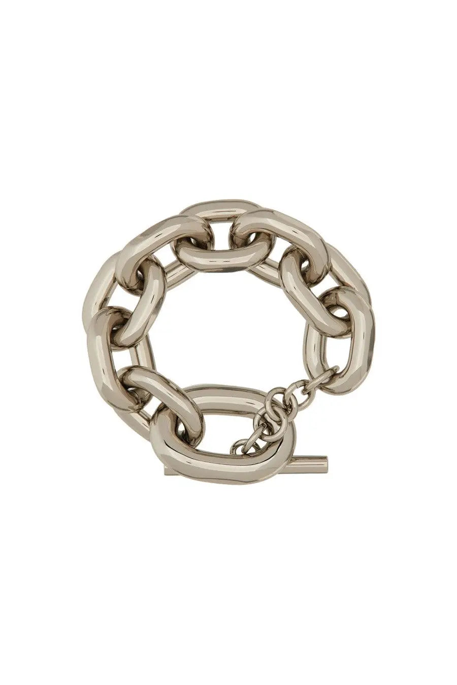 Rabanne women’s bracciale xl link silver chunky silver-toned chain bracelet with sturdy toggle clasp