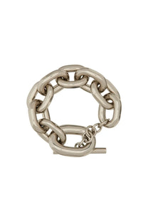 Rabanne women’s bracciale xl link silver chunky silver-toned chain bracelet with sturdy toggle clasp