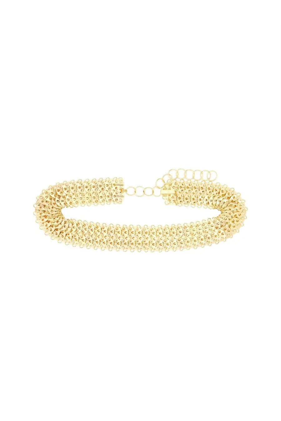 Rabanne women’s cintura gold gold-toned mesh choker with delicate chain clasp elegant jewelry accessory