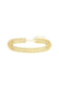 Rabanne women’s cintura gold gold-toned mesh choker with delicate chain clasp elegant jewelry accessory