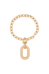 Rose gold-toned chain bracelet with an oval-shaped polished link pendant from Rabanne women’s necklace link blue collection