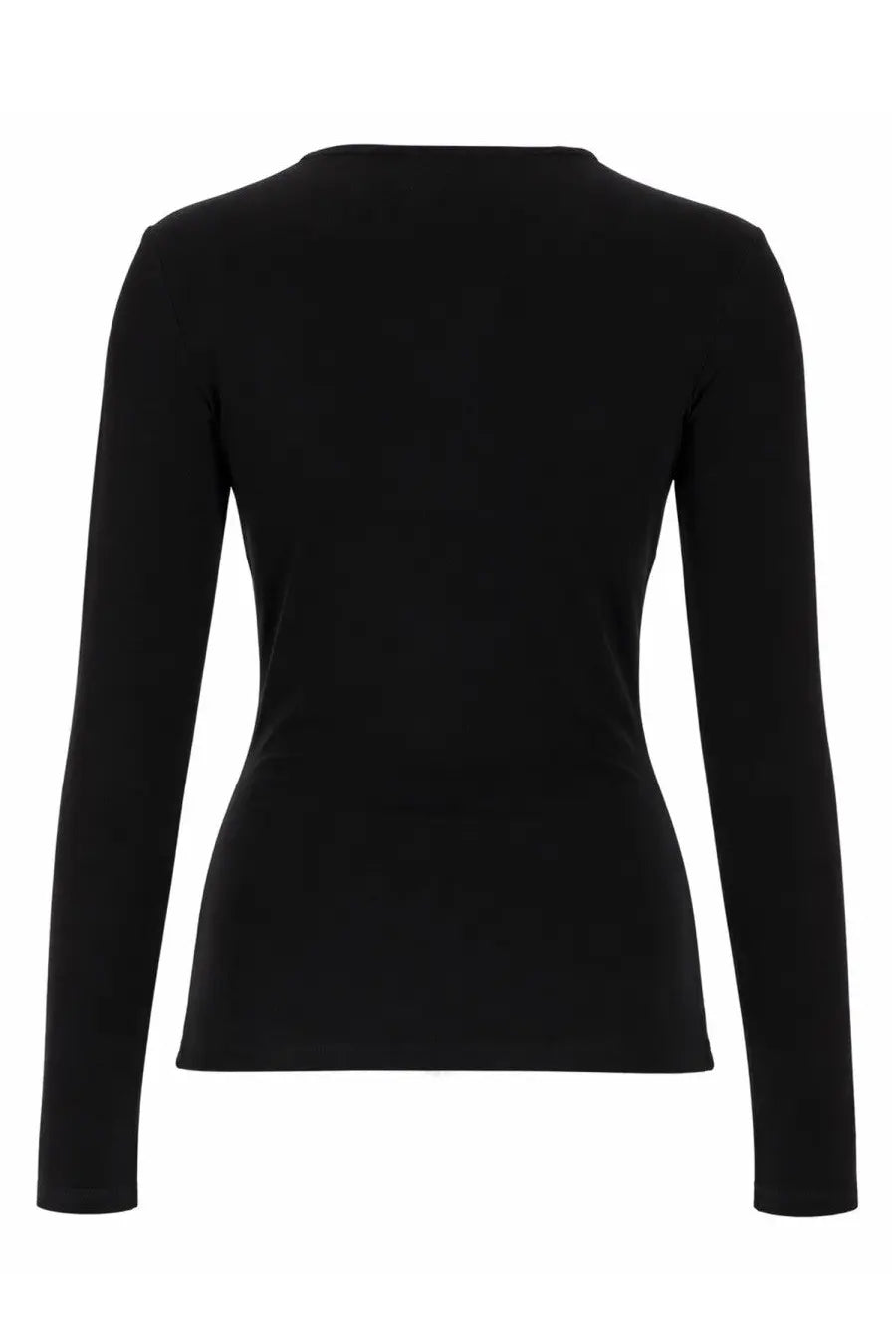 Rabanne women’s black long-sleeved top with simple fitted design and button details for stylish wear