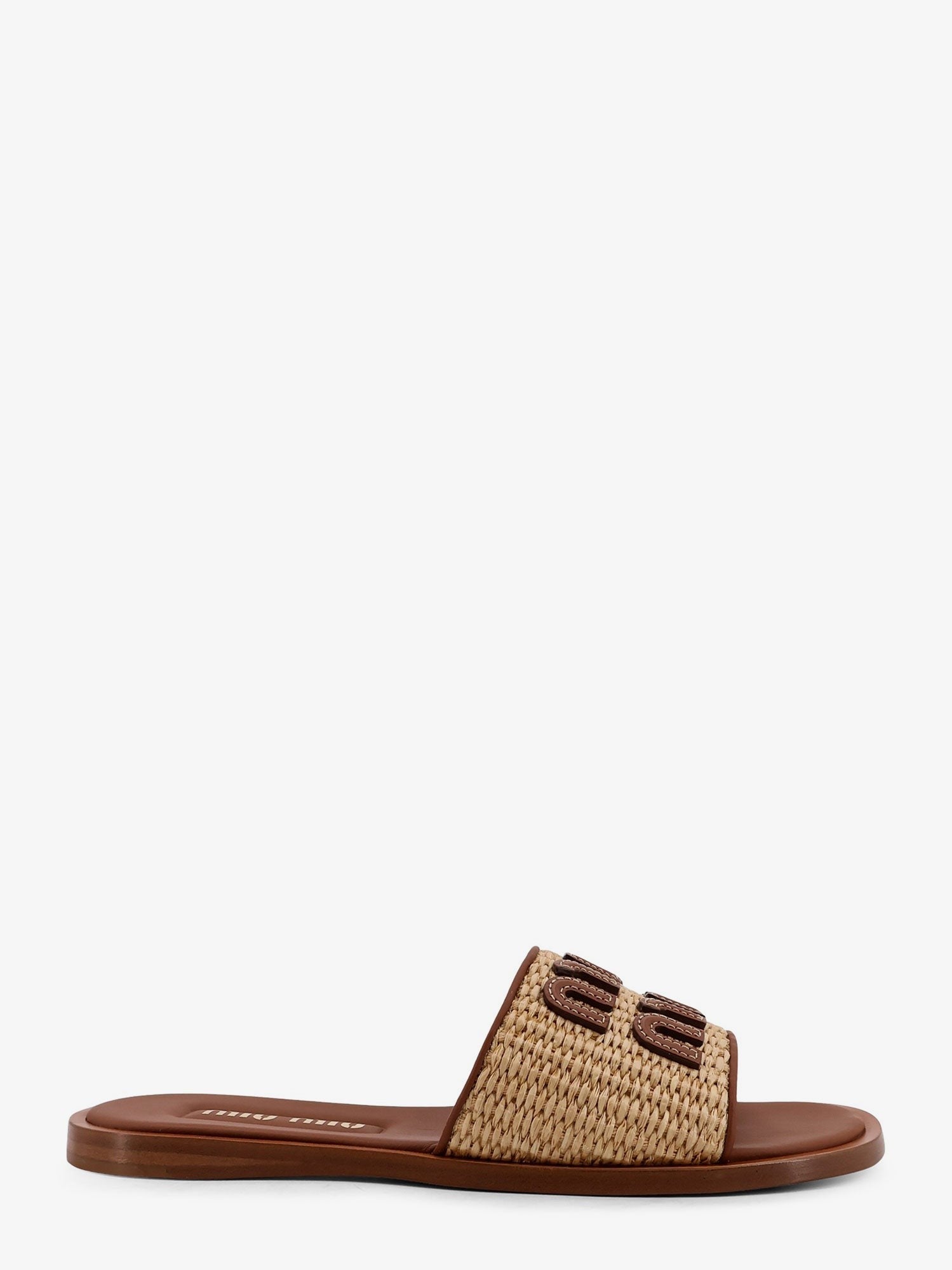 Miu Miu Women's Raffia and Leather Sandals White