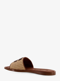 Miu Miu Women's Raffia and Leather Sandals White