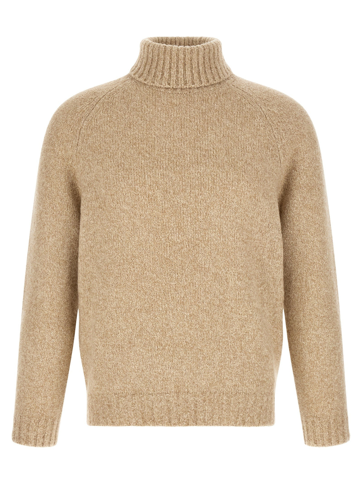 Brunello Cucinelli Men's Silk and Cashmere Blend Turtleneck Beige