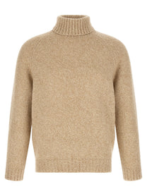 Brunello Cucinelli Men's Silk and Cashmere Blend Turtleneck Beige