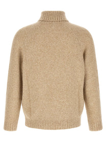 Brunello Cucinelli Men's Silk and Cashmere Blend Turtleneck Beige