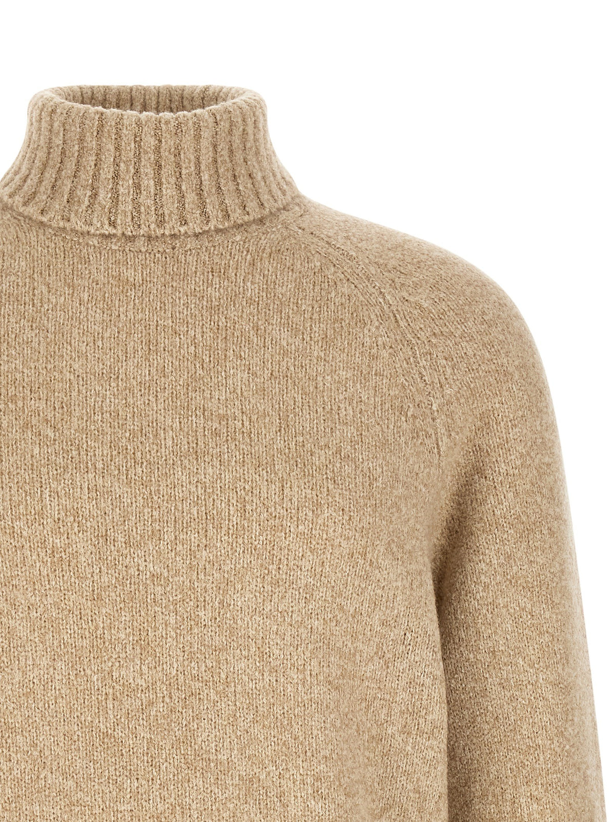 Brunello Cucinelli Men's Silk and Cashmere Blend Turtleneck Beige