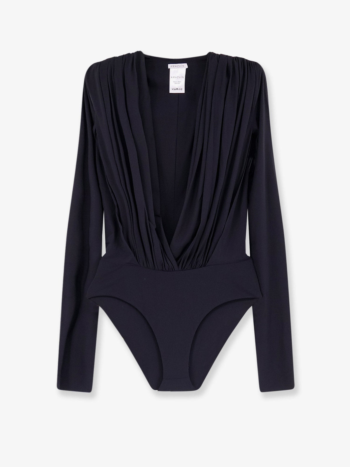 Amazuìn Women's Rasha Sheer Stretch Jersey Bodysuit Black