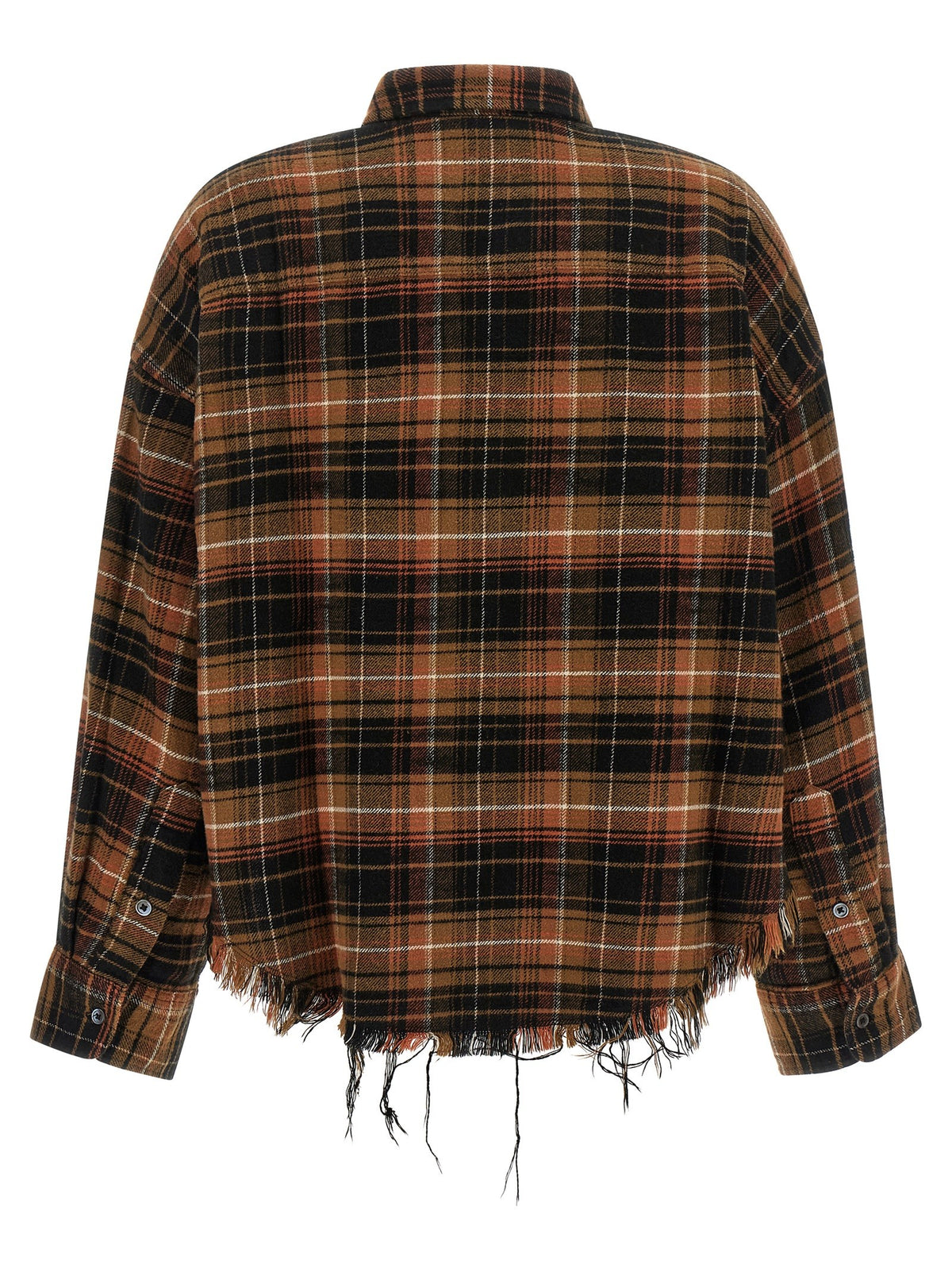 R13 Raw Cut Cropped Shirt Brown