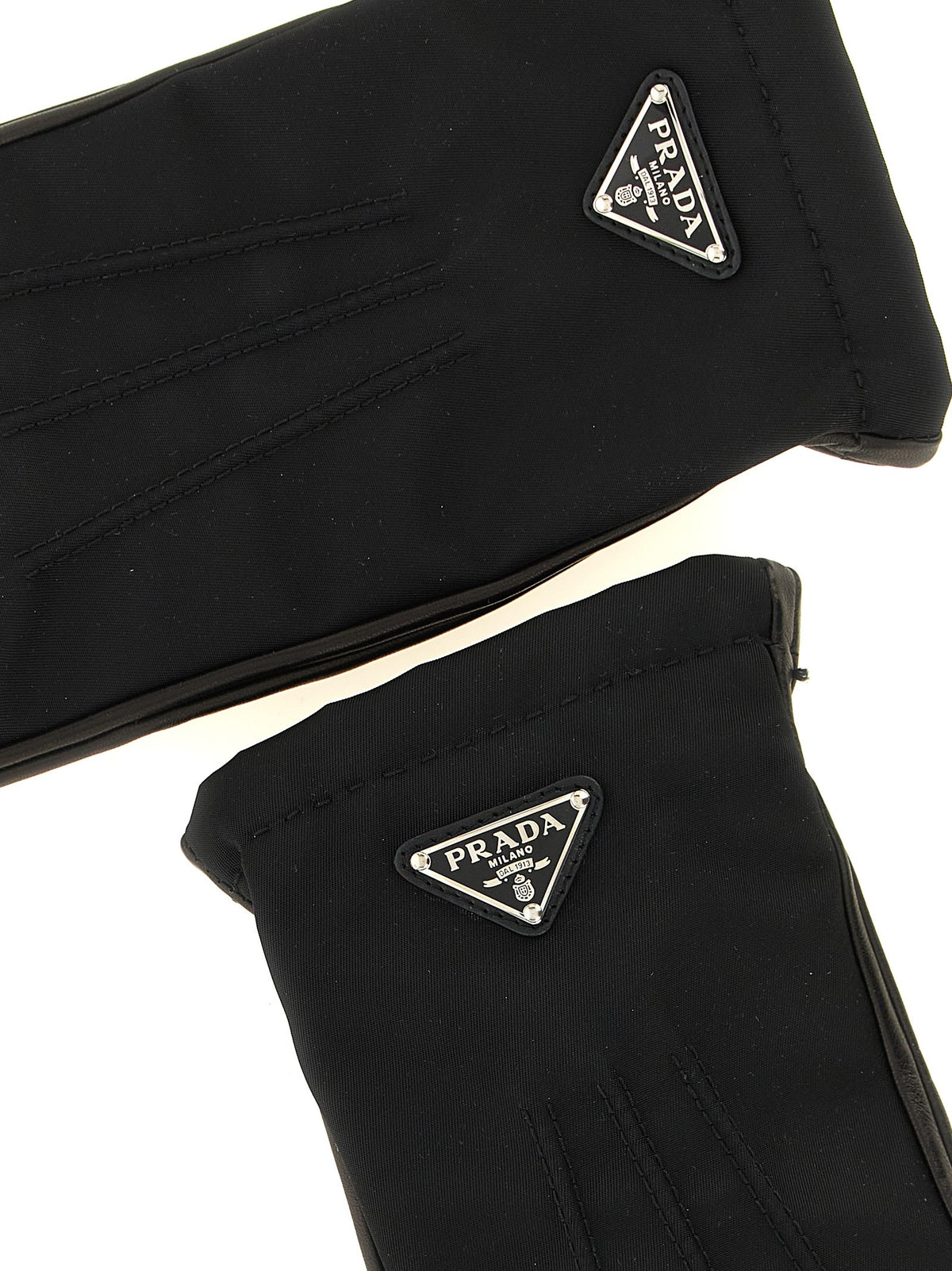 PRADA Re Nylon and Nappa Gloves Black