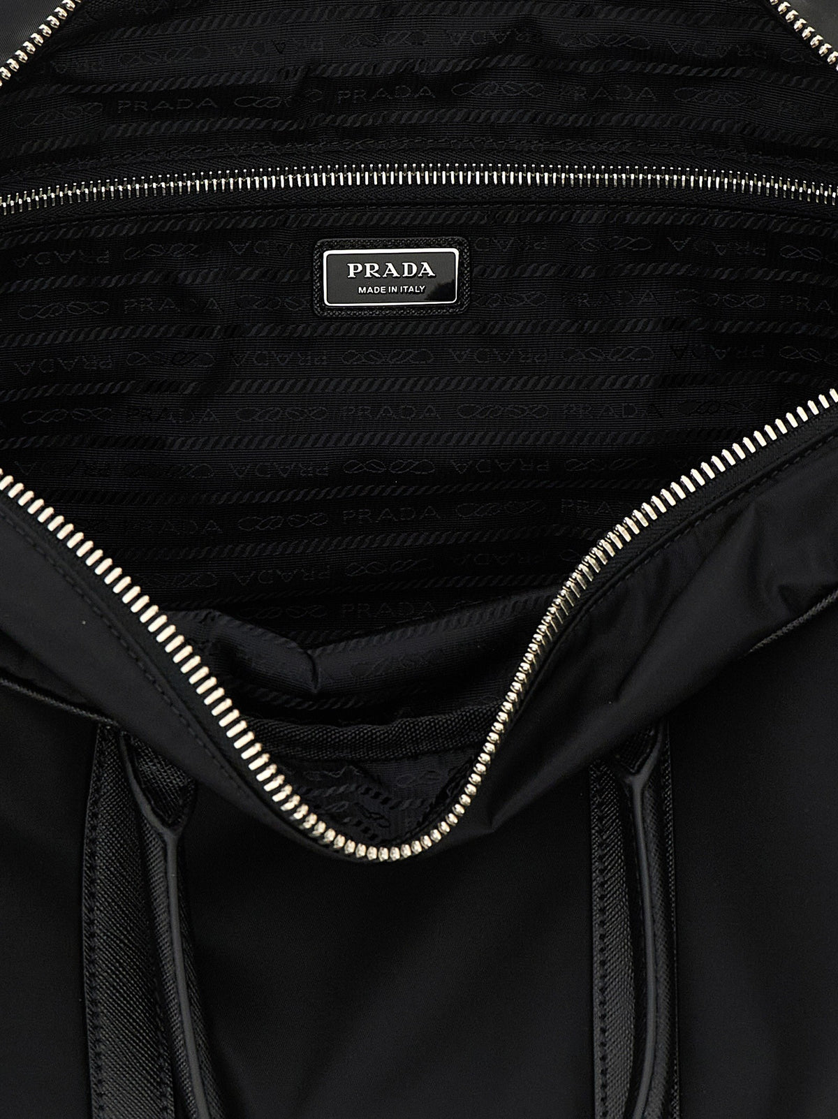 PRADA Re Nylon and Saffiano Travel Bag Black