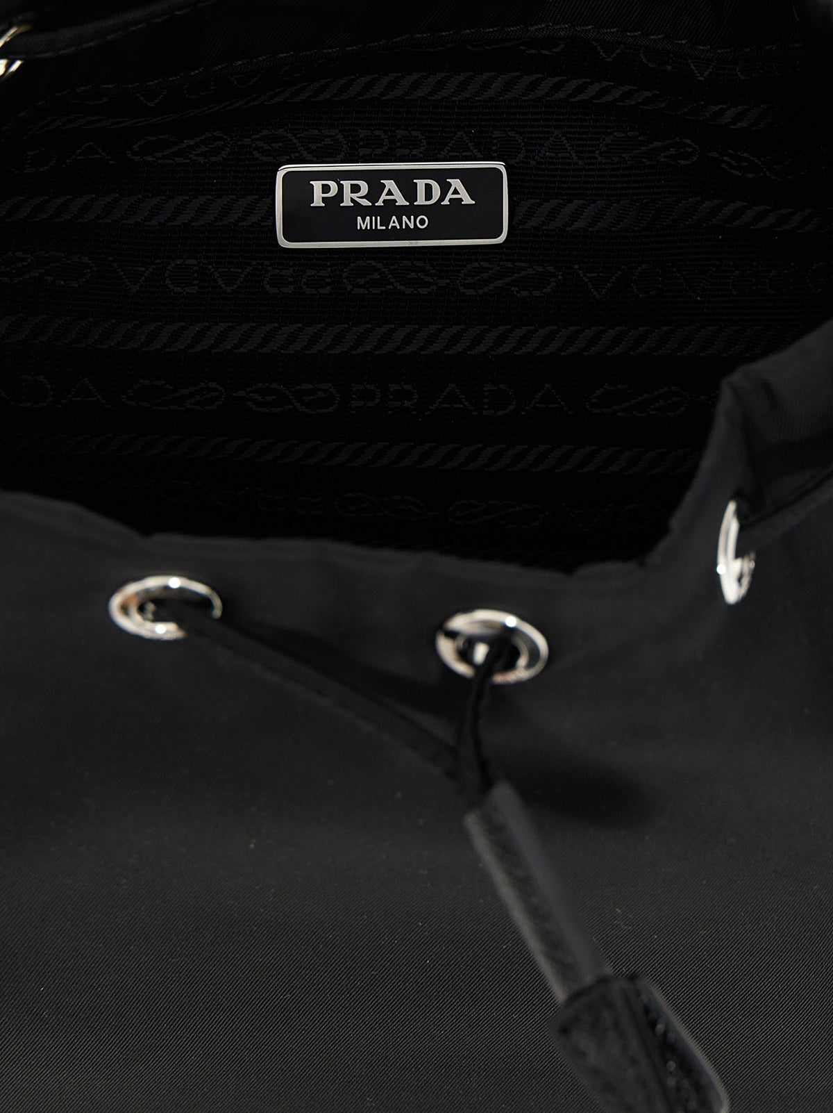 PRADA Re Nylon Bucket Bag Black, view 4