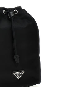 PRADA Re Nylon Bucket Bag Black, view 3