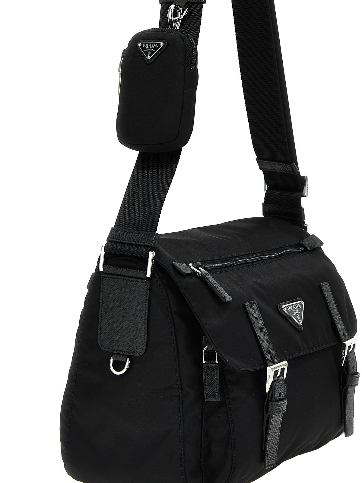 PRADA Re Nylon Crossbody Bag Black