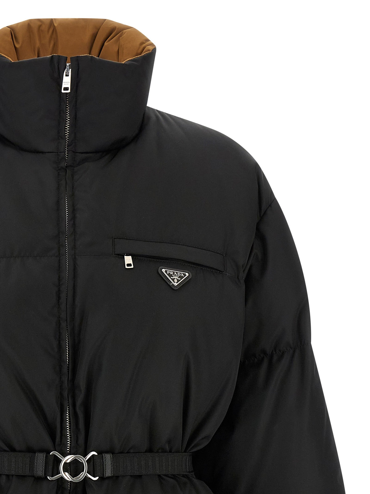 PRADA Re Nylon Maxi Down Jacket Black