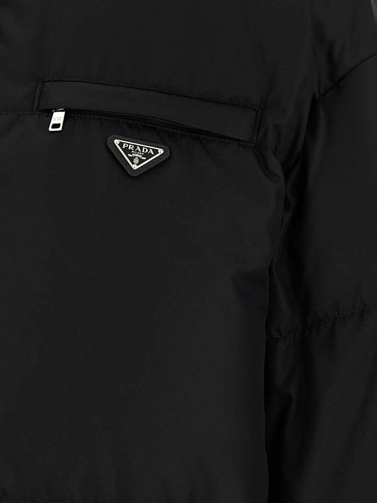 PRADA Re Nylon Maxi Down Jacket Black