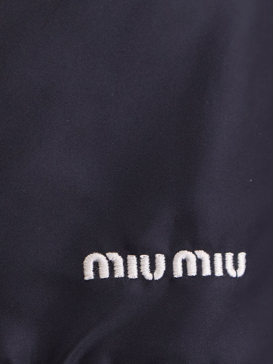 Miu Miu Women's Nylon and Fleece Skirt Blue