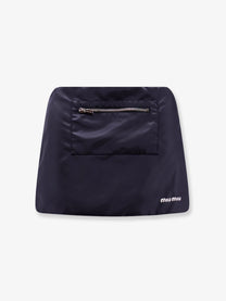 Miu Miu Women's Nylon and Fleece Skirt Blue