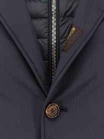 MooRER Men's Redon Skt Padded Nylon Long Jacket Blue