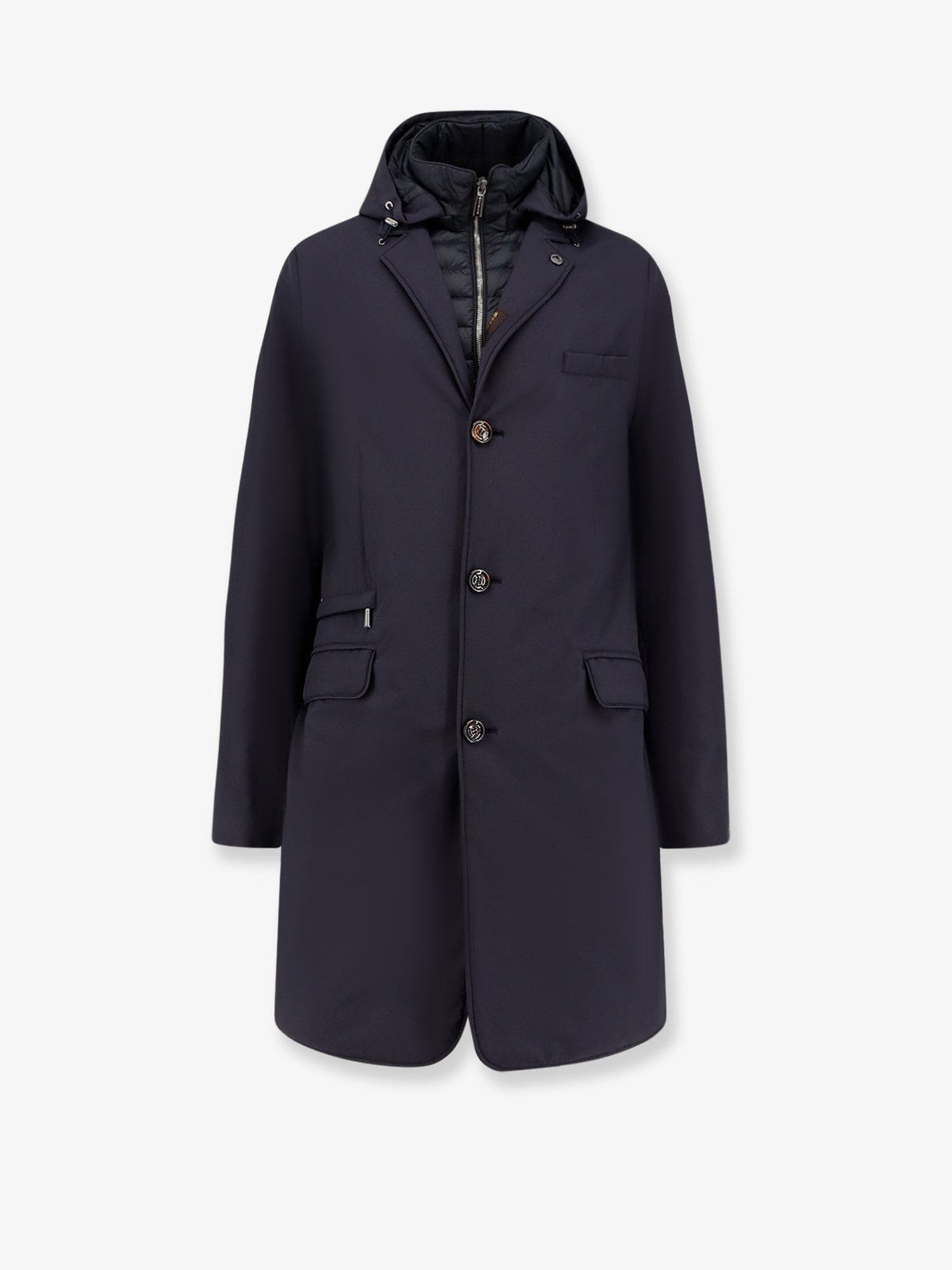 MooRER Men's Redon Skt Padded Nylon Long Jacket Blue