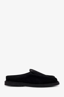 Reference men’s the canoa resort black suede mule slip-on loafer with chunky rubber sole for casual wear