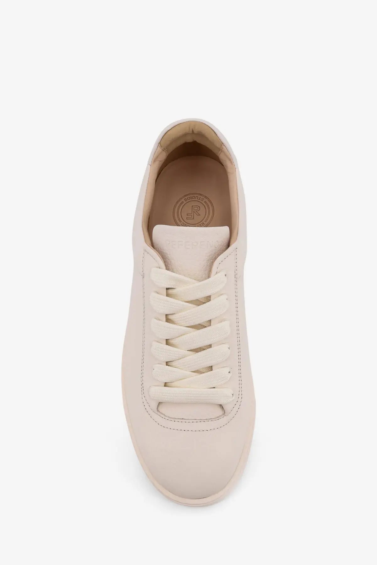 Cream-colored leather low-top sneaker with matching laces and minimalist design in reference mens the cassetta white