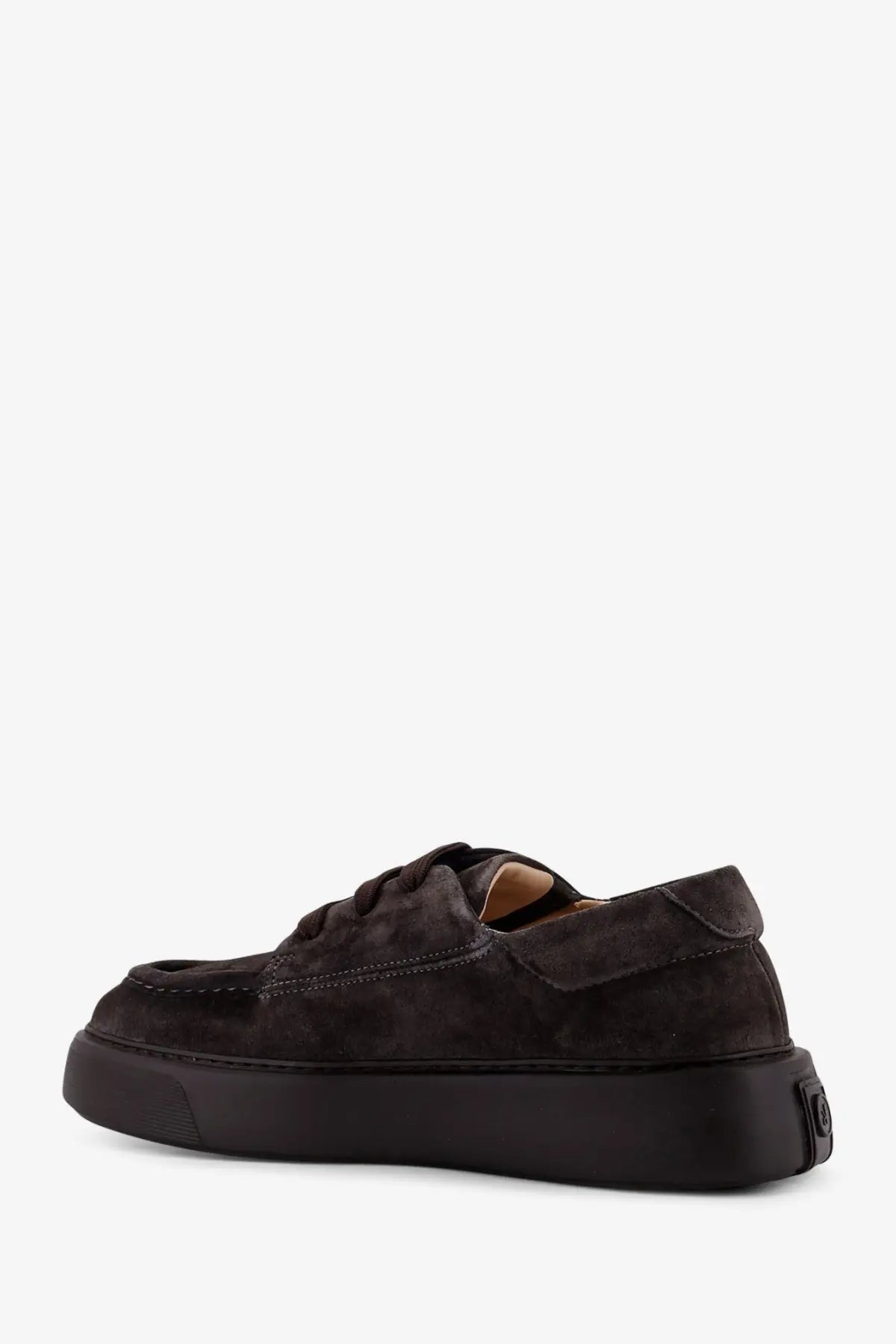 Reference men’s Tahoe brown suede slip-on shoe with thick black rubber sole for casual wear