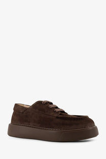 Brown suede men’s lace-up shoe with chunky platform sole from reference tahoe collection