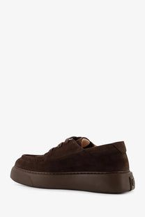 Brown suede men’s lace-up shoe with chunky rubber sole from reference tahoe collection