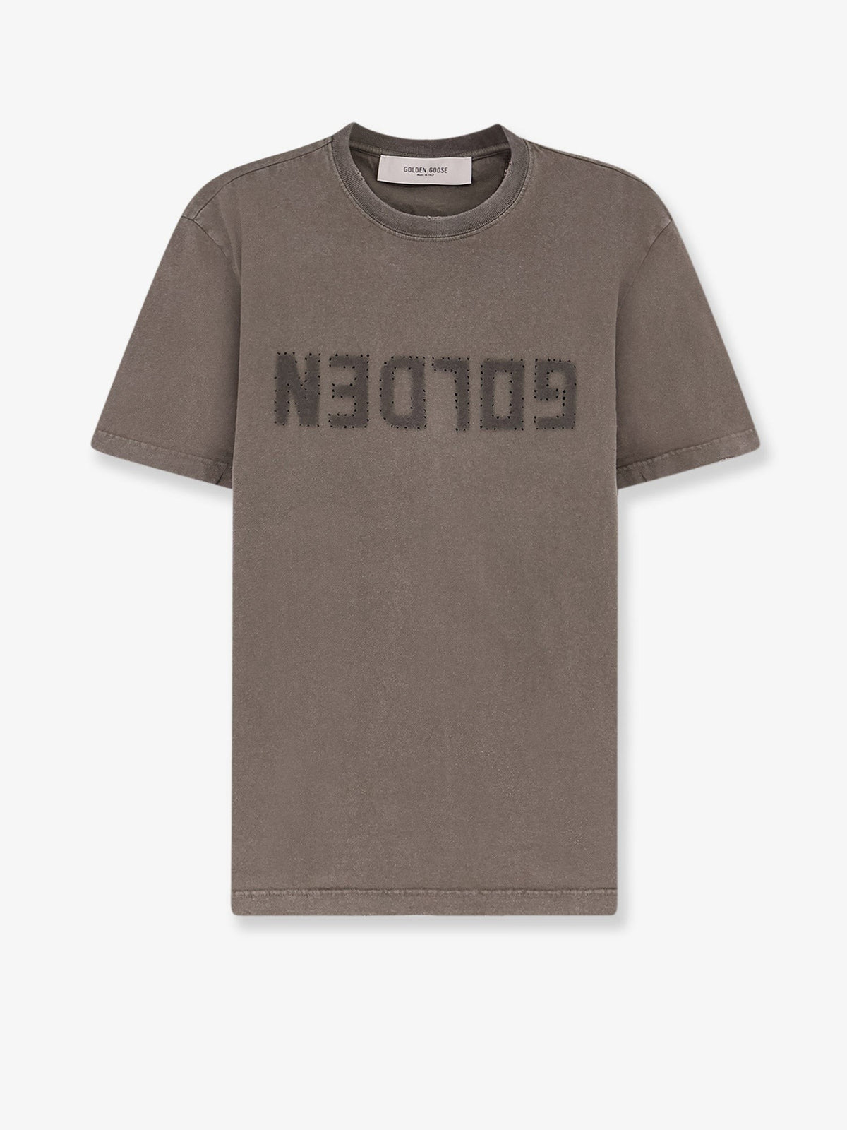 Golden Goose Men's Regular Distressed Cotton Shirt Grey