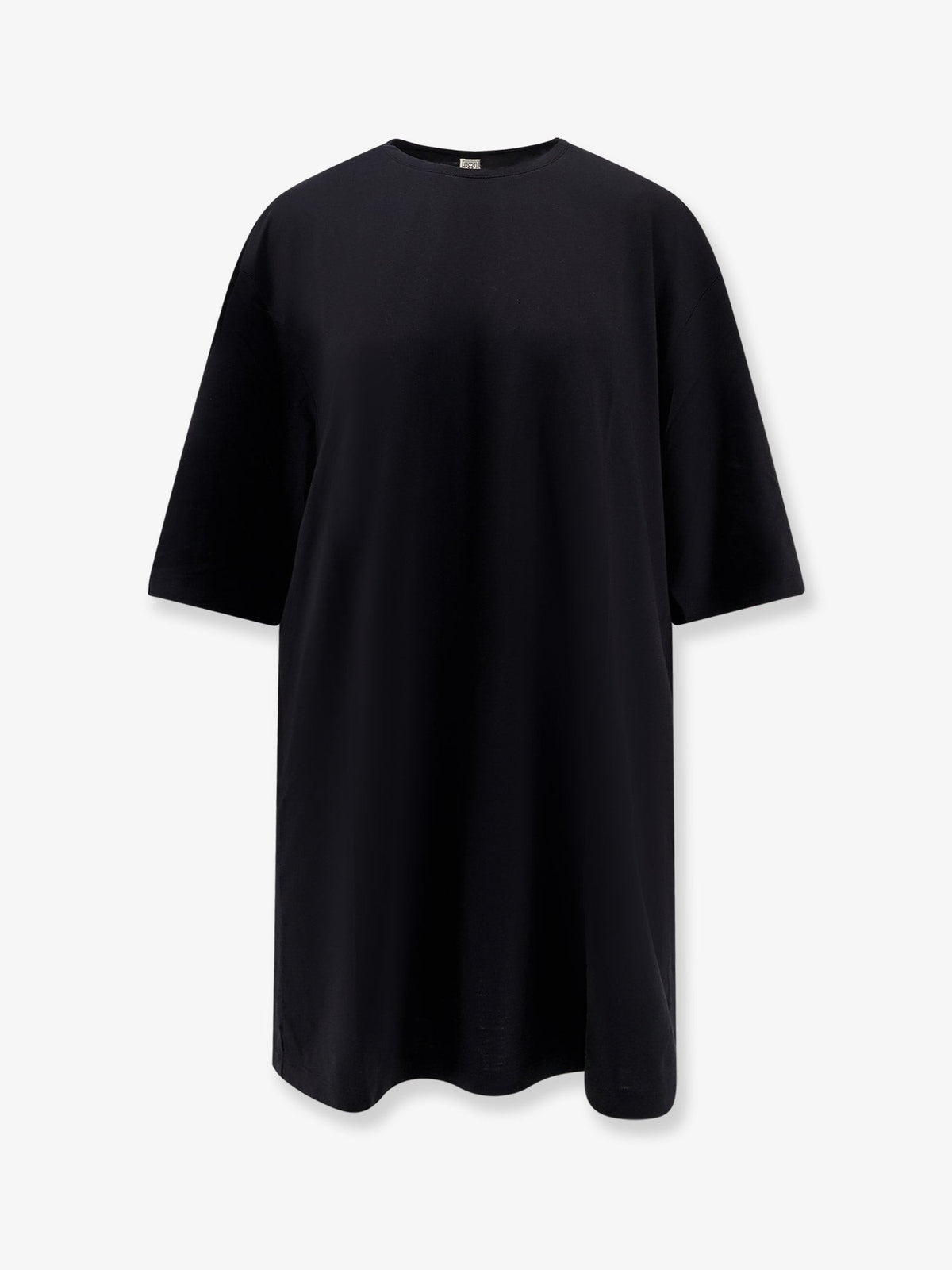 Toteme Women's Relaxed Tee Lyocell and Cotton Short Dress Black