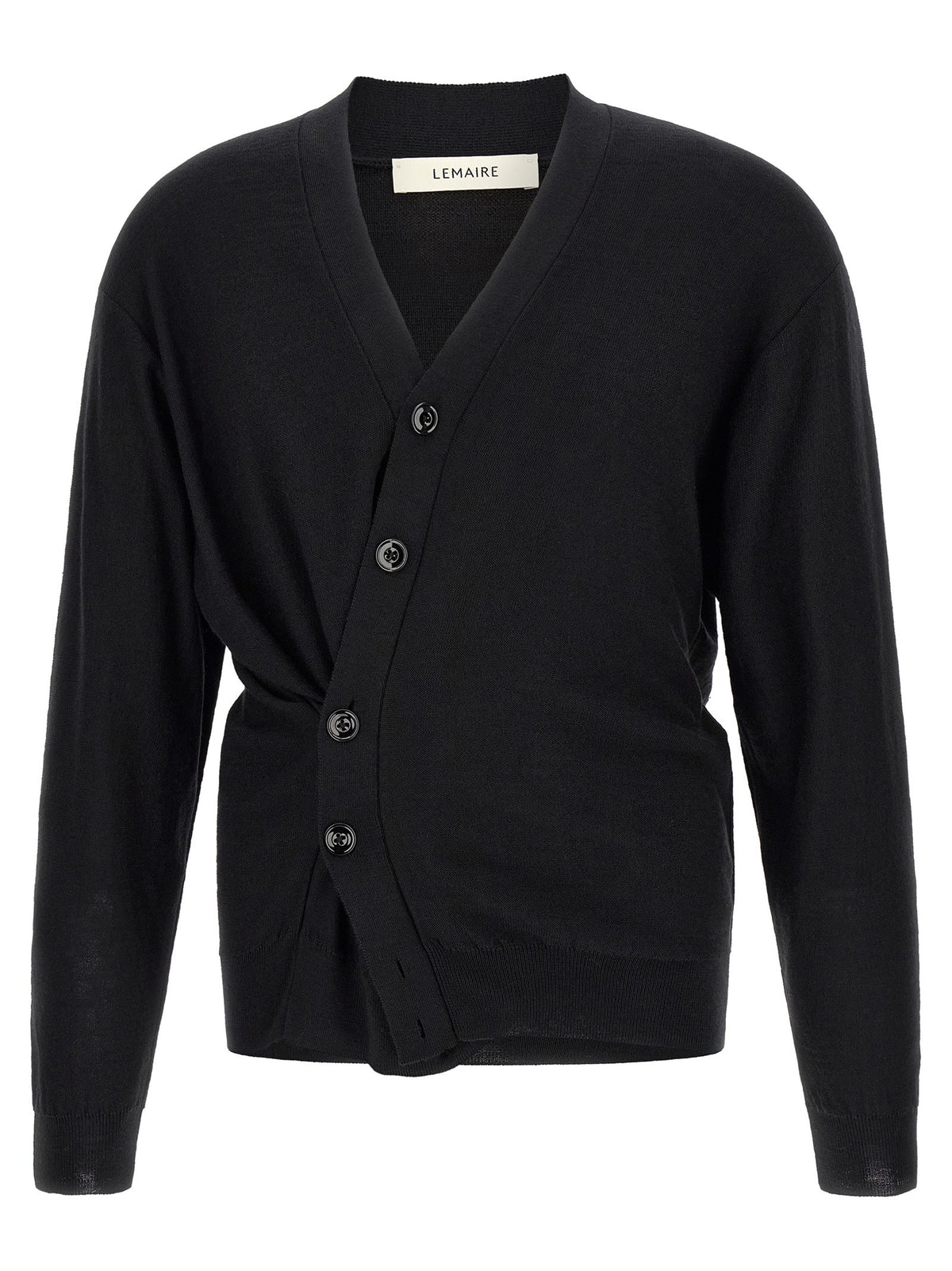 Lemaire Relaxed Twisted Cardigan Black