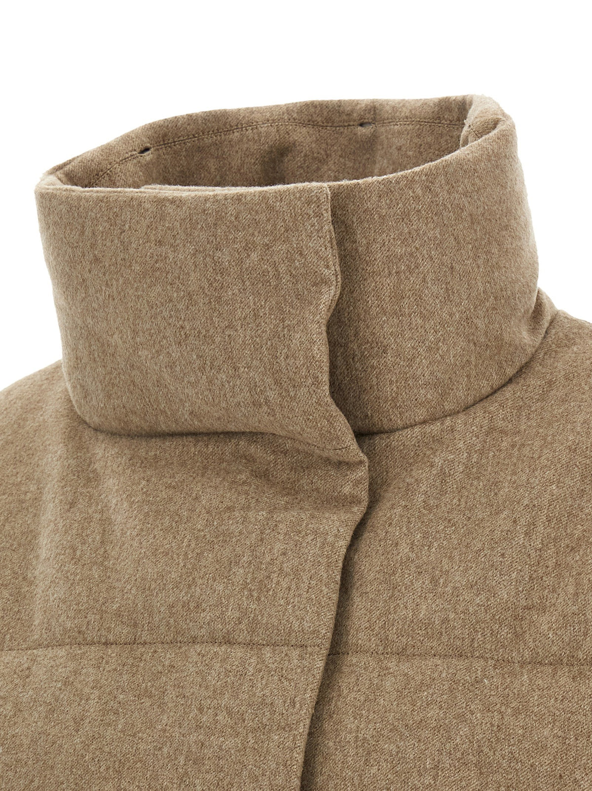 Yves Salomon Army Removable Insert Down Jacket Beige, view 5