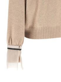 Brunello Cucinelli Removable Monile Cuffs Beige, view 5
