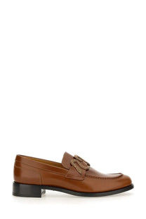Rene Caovilla women’s beige leather loafer with brown braided gold-tone tassel detail