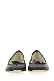 Repetto women’s ballerina cendrillon black leather ballet flats with a small bow at the front