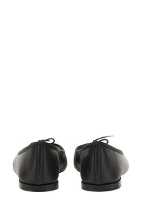 Repetto women’s ballerina cendrillon black leather ballet flats with sleek minimalist design and tied laces