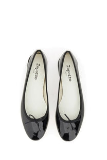 Repetto women’s ballerina cendrillon black patent leather flats with a classic bow at the toe