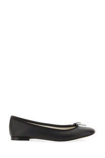 Repetto women’s black satin ballerina flat with small bow at toe elegant comfortable dance shoe