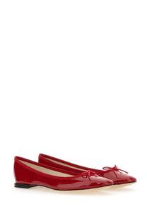 Repetto women’s ballerina cendrillon red patent leather flats with a small bow at the toe