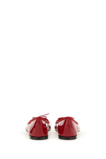 Repetto women’s ballerina cendrillon red patent leather ballet flats with matching ribbon ties