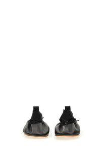 Repetto women’s ballerina gianna black leather ballet flats with soft gathered design and elastic ankle straps