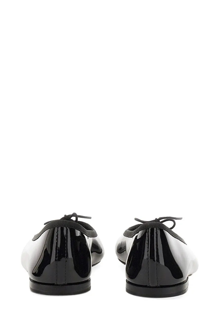 Repetto women’s ballerina lili black patent leather ballet flats with white toe caps and black laces