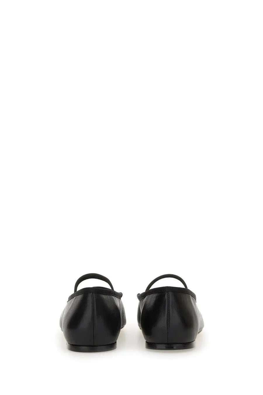 Repetto women’s ballerina Lisbeth black leather ballet flats with sleek minimalist design and small ankle strap