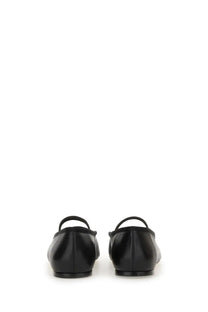 Repetto women’s ballerina Lisbeth black leather ballet flats with a sleek minimalist design and small ankle strap